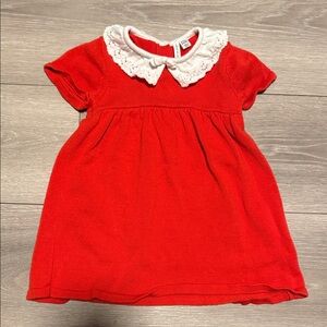 Janie and Jack Red Dress with Cream Collar 18-24 months